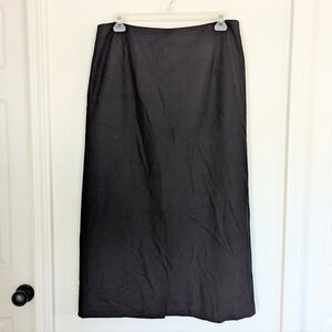 Eddie Bauer Vintage Black Wool Full Length Long Lines Skirt Size 18